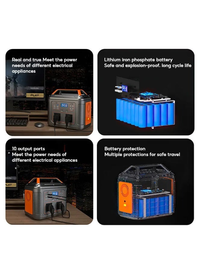 BlueFire 500W Portable Power Station 240V | 537Wh LiFePO4 Battery Generator | AC/DC Inverter, USB & 12V Output, LCD Display | Backup Power for Home, Camping, Travel & Emergency - Image 4